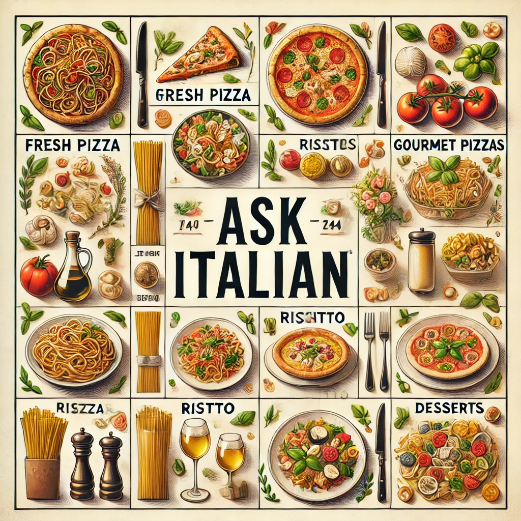 image includes pizza,noodles some green chillis and potatoes along with dip sauces