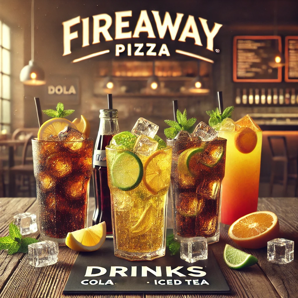 fireaway pizza restaurant image including 2 pizza with 2 different flavours