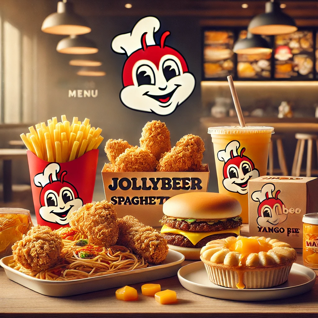 image includes fries,burgers, noodles and chicken pieces