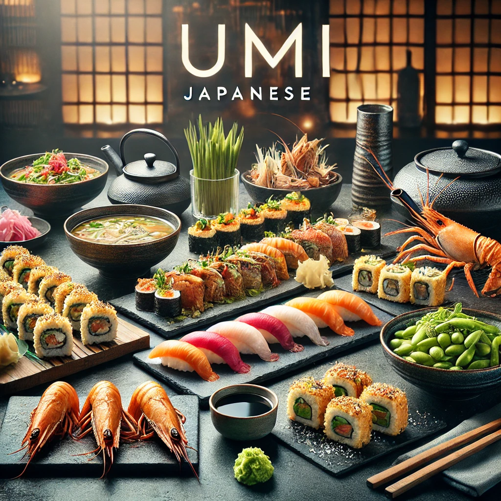 Umi Japanese is a resturant in Uk so I want you to create an AI featured image of UMI japanese